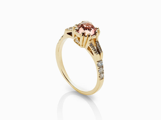 Beloved Solitaire Ring - Peach Tourmaline (10358848649)